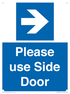 Please use Side Door (arrow Right) 